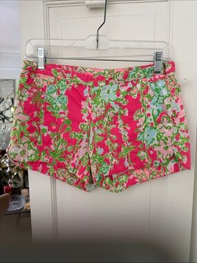 Lilly Pulitzer Hot Pink Floral High-Waist Shorts